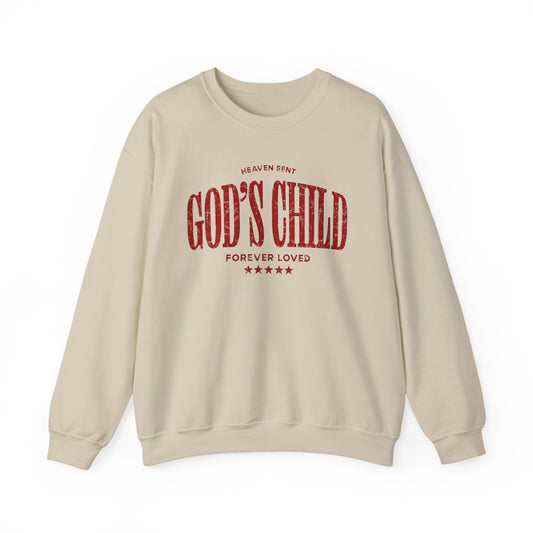 God's Child Crewneck Sweatshirt – "God's Child" Forever Loved Christian Pullover
