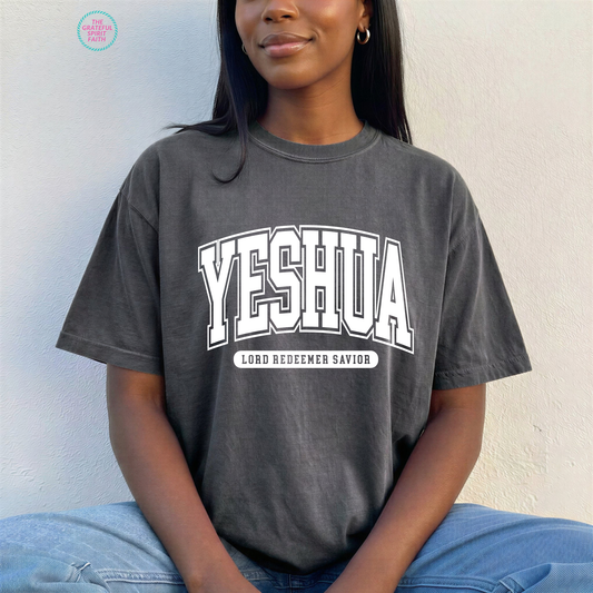 Yeshua Graphic T-Shirt — 'Lord Redeemer Savior' Christian Faith Tee