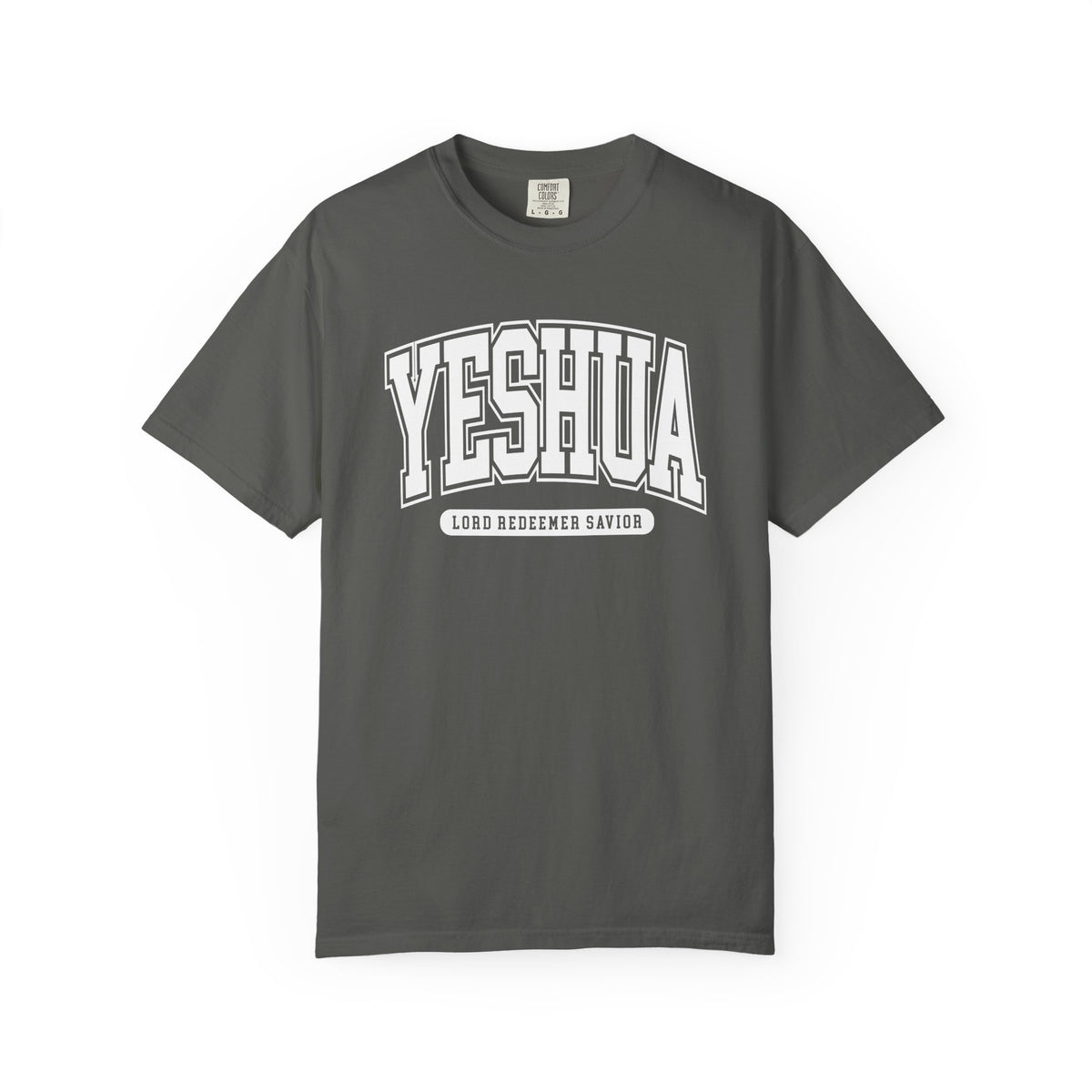 Yeshua Graphic T-Shirt — Retro Collegiate 'Lord Redeemer Savior' Christian Tee